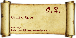 Orlik Upor névjegykártya
